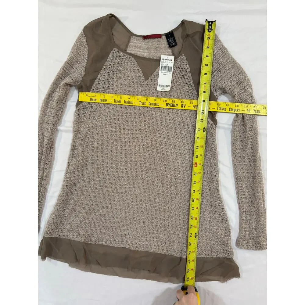 NWT BKE The Buckle Sheer Tan Sweater Size Small
